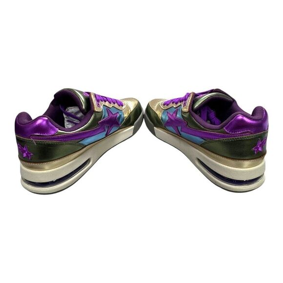 A Bathing Ape BAPE Roadsta Metallic Green Purple Size 9.5 1I20191006 Sta New Box - Picture 11 of 14